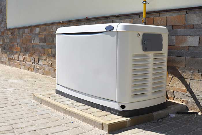 Whole home generator installed outdoors